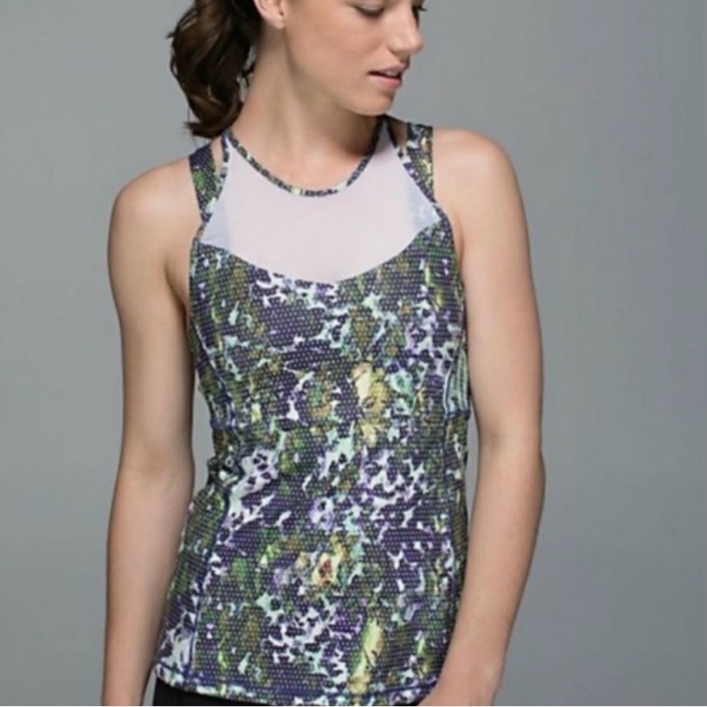 Lululemon Multicolor Patterned Racerback Tank Top Size 6 - Picture 9 of 14